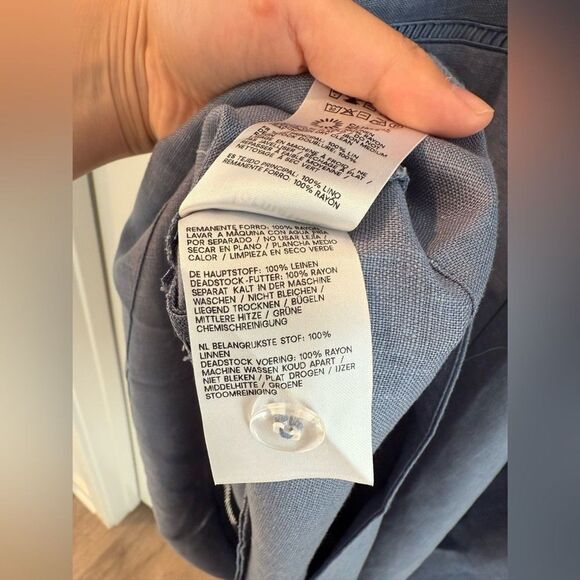 NWOT Reformation Everett Linen Dress in Elegant Blue Midi Dress - Picture 11 of 11